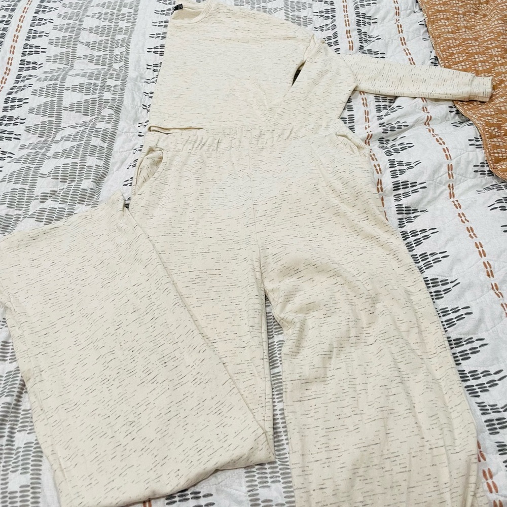 Nasty Gal cream loungewear set